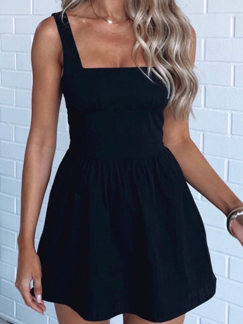 White fox trending now black fit and flare mini dress